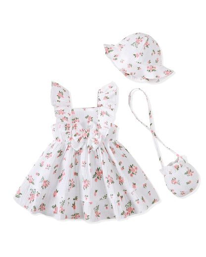 Renotemy Baby Girl Dress Summer Boho Vintage Toddler Baby Girl Clothes 0-3T