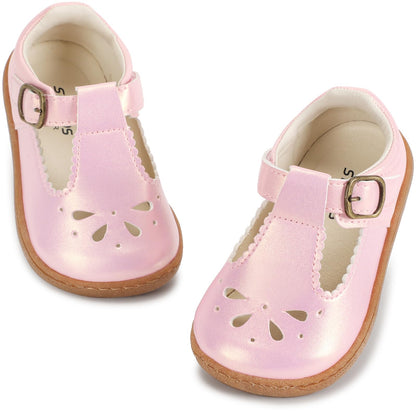 STQ KIDS Girls Wide Toe Box Mary Jane Dress Shoes