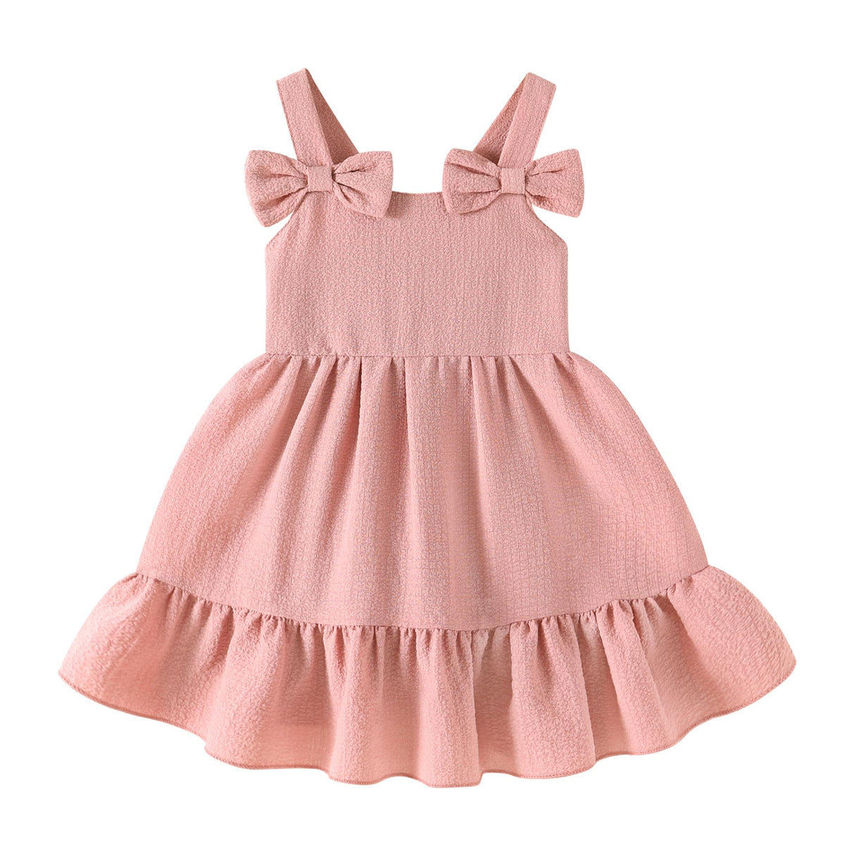 Infant Baby Girl Beach Sundress Casual Sleeveless Smocked Boho Dress Halter Ruffle Toddler Summer Outfits