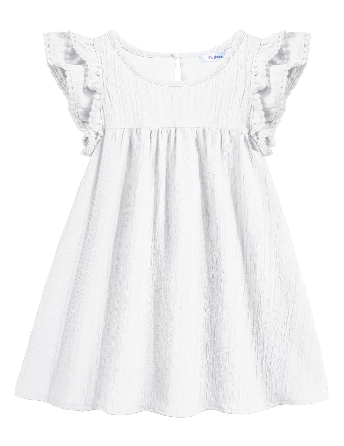 Arshiner Girls Summer Dress Toddler Ruffle Sleeve Dresses Kids Swing Casual Beach Boho Sundress with Pockets for 1-7t