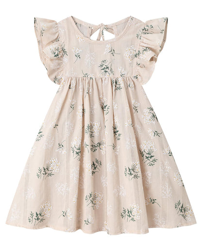 Girls Summer Dress Toddler Ruffle Sleeve Dresses