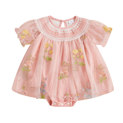 Infant Newborn Baby Girl Outfit Mesh Tulle Flower Butterfly Princess Dress
