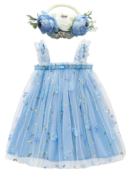 BGFKS Layered Tulle Tutu Dress for Toddler Girls,Baby Girl Rainbow Tutu Princess Skirt Set with Flower Headband.