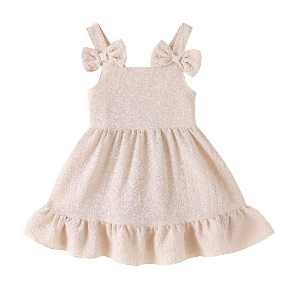 Infant Baby Girl Beach Sundress Casual Sleeveless Smocked Boho Dress Halter Ruffle Toddler Summer Outfits