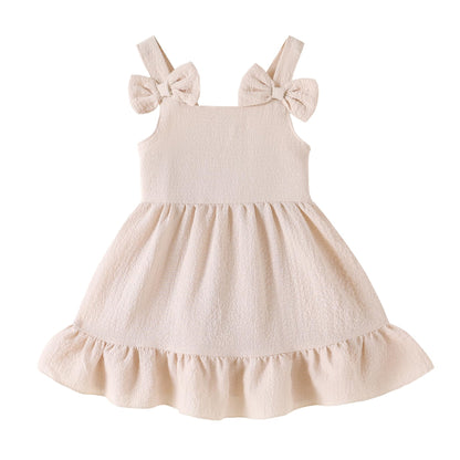 Infant Baby Girl Beach Sundress Casual Sleeveless Smocked Boho Dress Halter Ruffle Toddler Summer Outfits