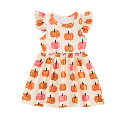 Toddler Baby Girls' Dresses Kid Little Girls Summer Outfit Casual Cartoon Round Neck A-Line Beach Dresses