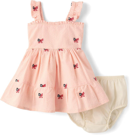 Gymboree Baby-Girls and Newborn Dress with Diaper Cover, 2 Piece Outfit