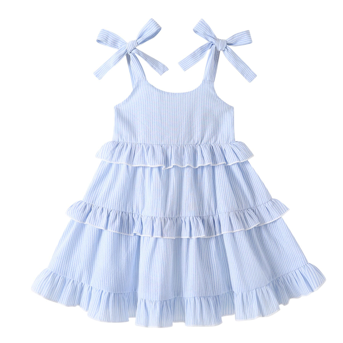 HAPPYMA Toddler Dress Baby Girl Sleeveless Ruffle Summer Clothes