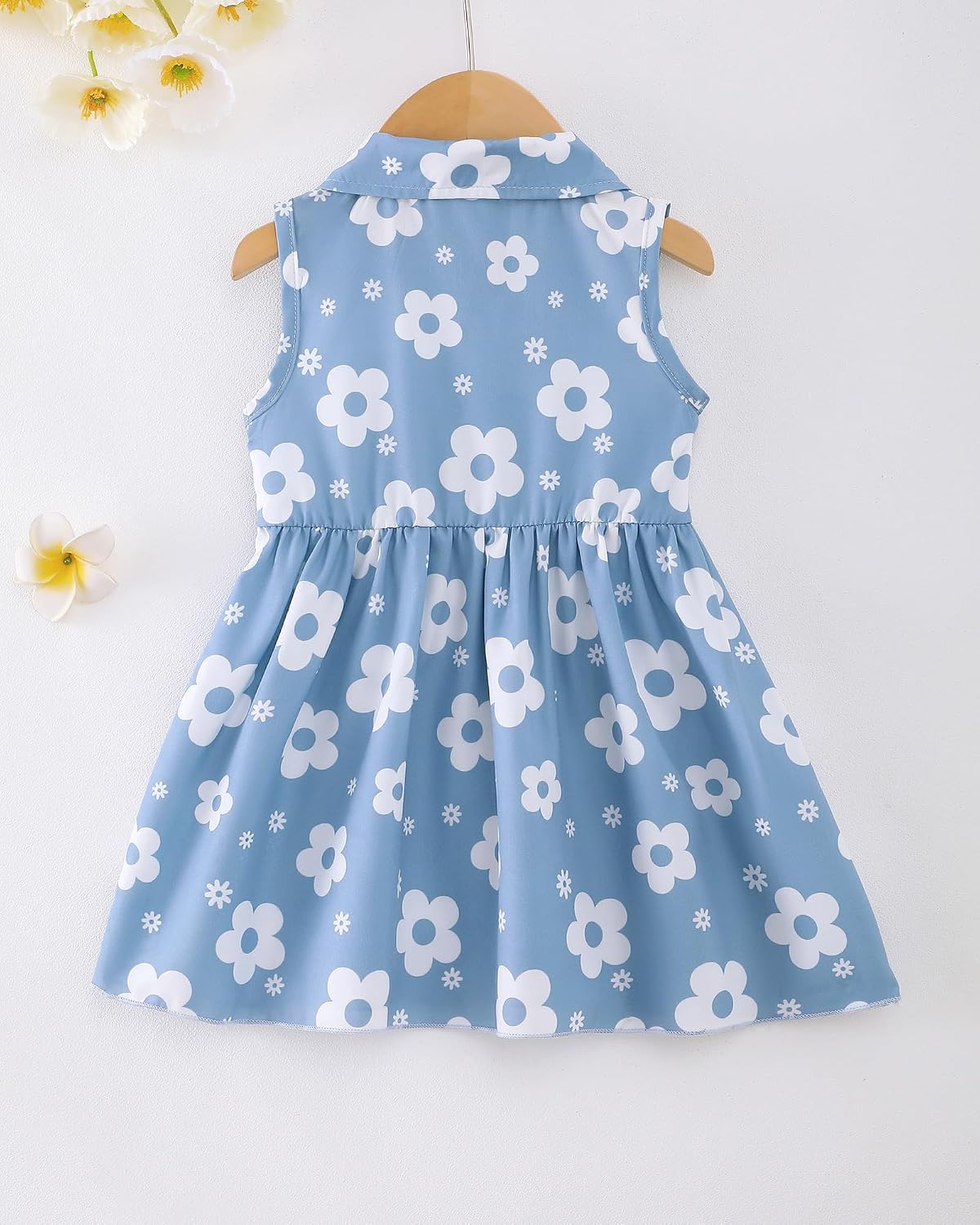 Saeaby Baby Girl Dress Summer Dresses Toddler Girl Clothes Polo Collar Ruffle Sundress Sleeveless Outfit for Girls