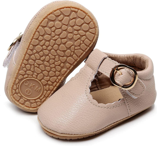 HONGTEYA Baby Girls Shoes Infant Mary Jane Flats Non Slip Newborn Moccasins