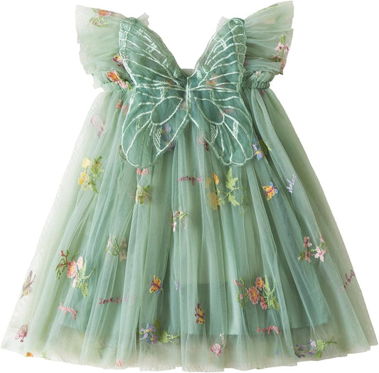 TTYAOVO Toddler Baby Girl Fairy Tulle Princess Dress
