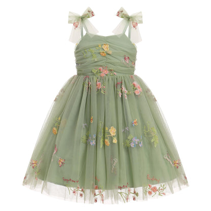 IBTOM CASTLE Toddler Baby Girl Birthday Dress Floral Sequin Tulle Tutu Dresses for Pageant Party Cake Smash Photoshoot