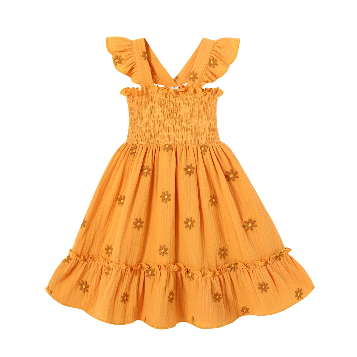 Toddler Baby Girls Dress Floral Embroidered Boho Sleeveless Beach Butterfly Sundress