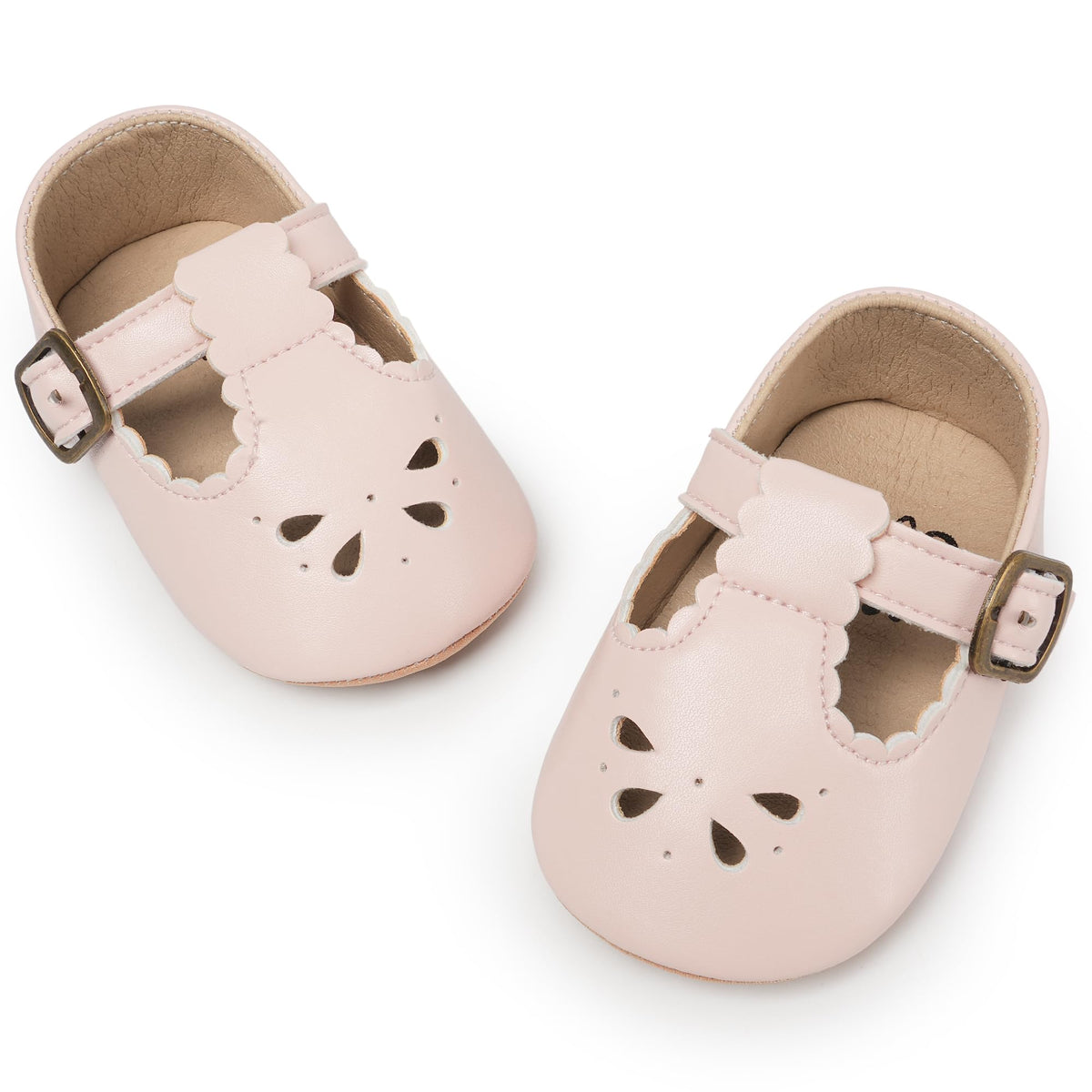 HONGTEYA Baby Girls Shoes Infant Mary Jane Flats Non Slip Newborn Moccasins