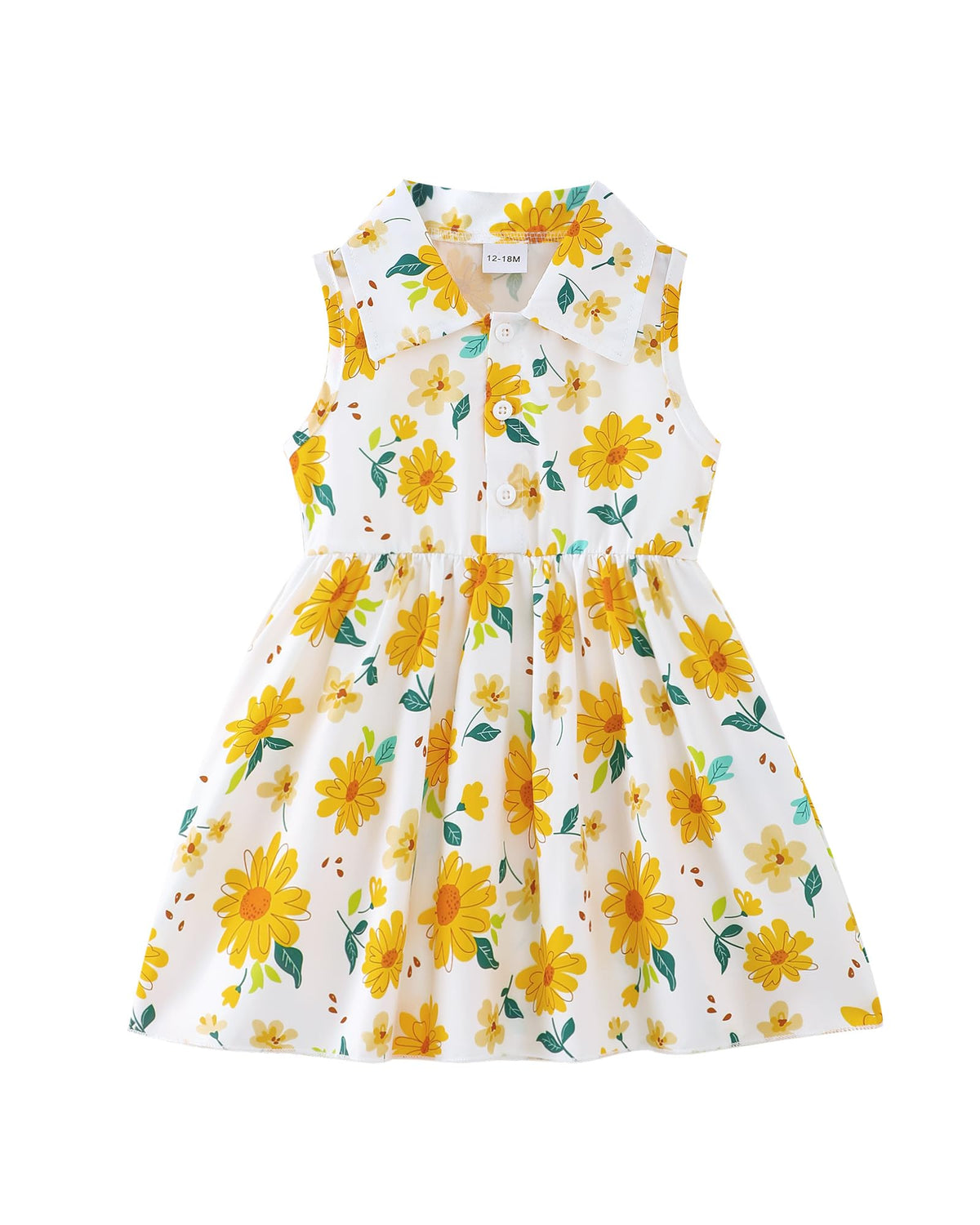 Saeaby Baby Girl Dress Summer Dresses Toddler Girl Clothes Polo Collar Ruffle Sundress Sleeveless Outfit for Girls