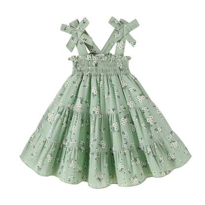 HAPPYMA Toddler Girl Summer Dress Floral Sleeveless Baby Outfits