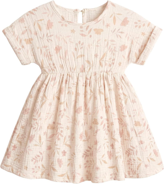 Toddler Girl Dress 100% Muslin Summer Clothes Outfit for Baby Girls 2t/3t