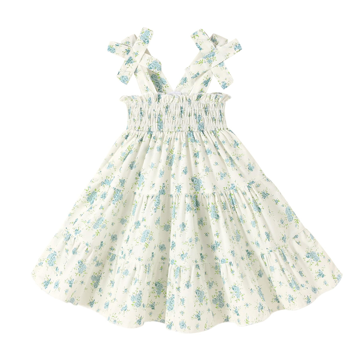 HAPPYMA Toddler Girl Summer Dress Floral Sleeveless Baby Outfits