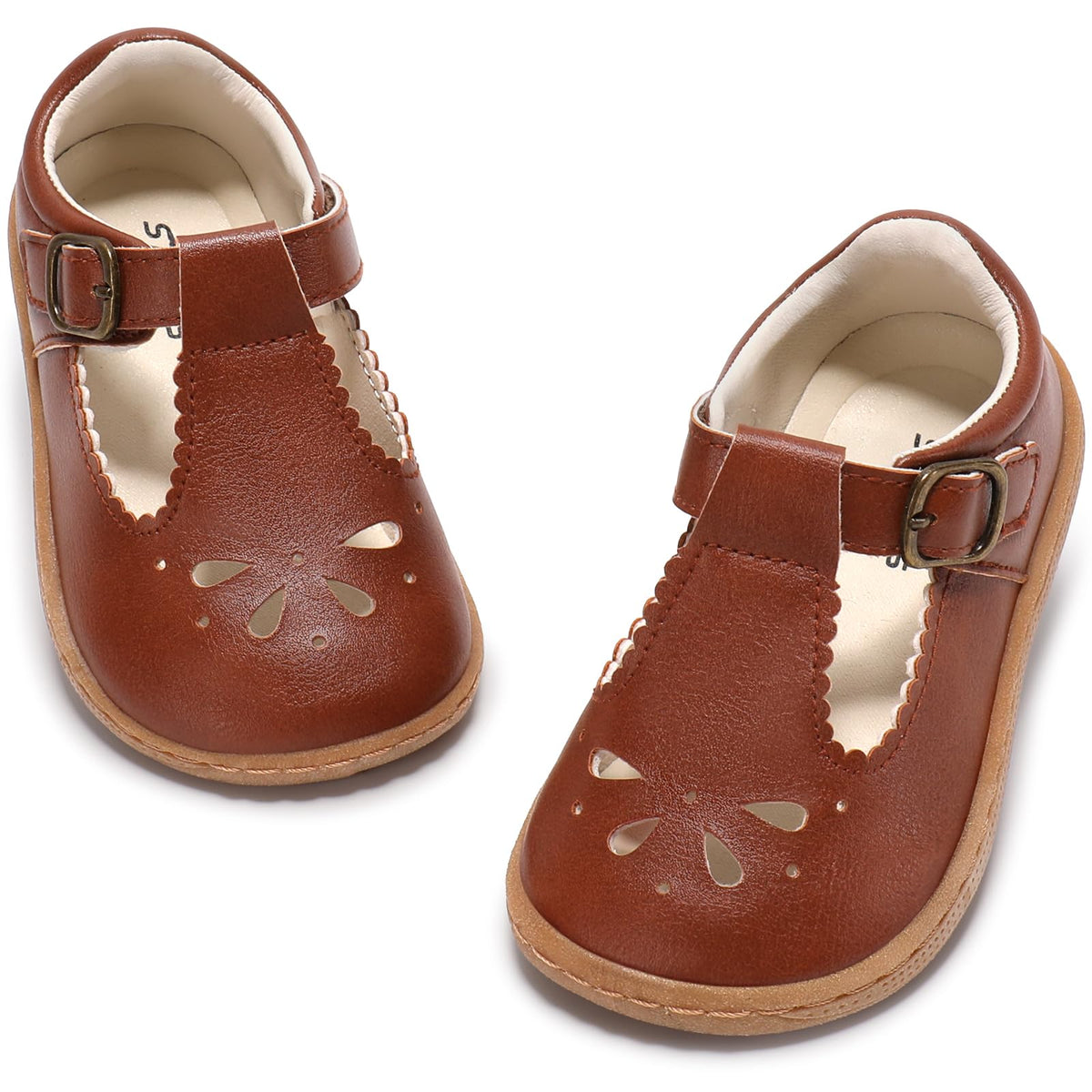 STQ KIDS Girls Wide Toe Box Mary Jane Dress Shoes