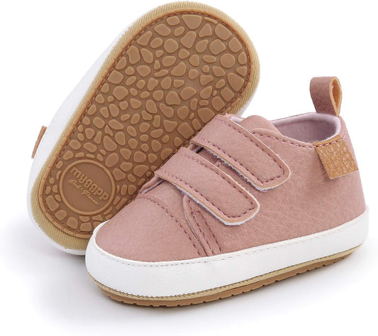 Baby Boys Girls Shoes Non-Slip Rubber Sole High-Top PU Leather Sneakers Infant First Walking Shoes Toddler Crib Shoes Newborn Loafers Flats.