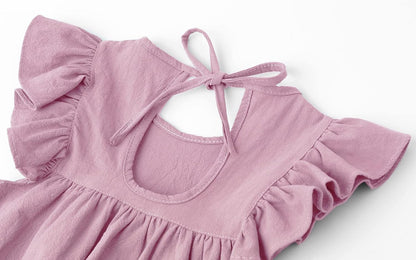 Girls Summer Dress Toddler Ruffle Sleeve Dresses