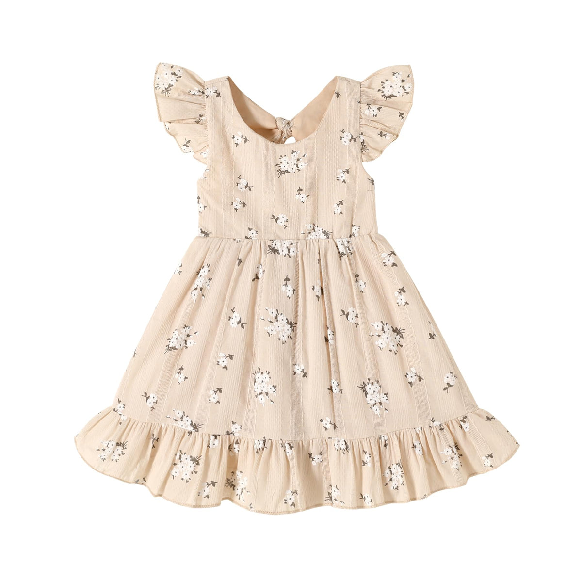HAPPYMA Toddler Baby Girl Summer Dress Outfits Backless Bow Sundress