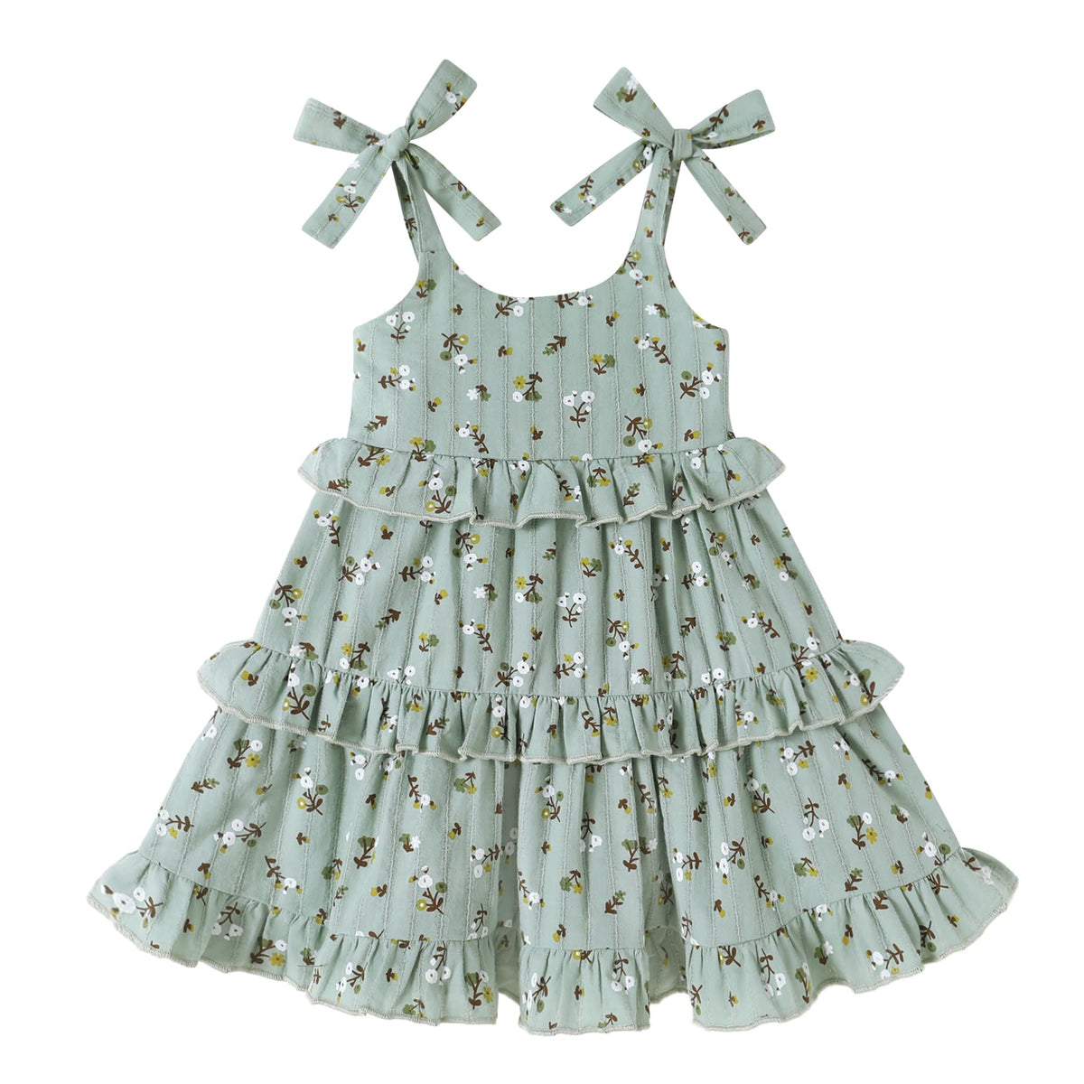HAPPYMA Toddler Dress Baby Girl Sleeveless Ruffle Summer Clothes
