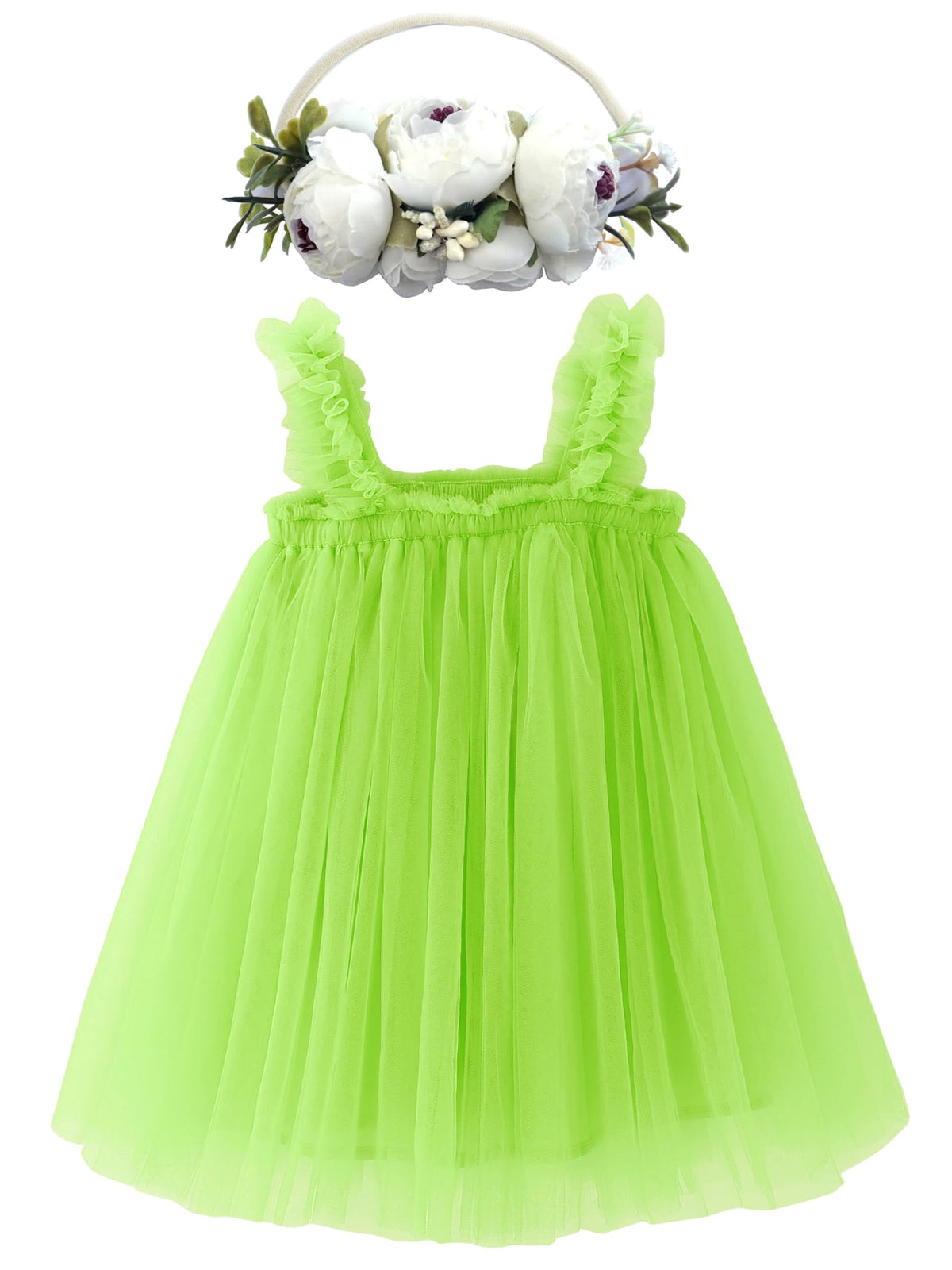 BGFKS Layered Tulle Tutu Dress for Toddler Girls,Baby Girl Rainbow Tutu Princess Skirt Set with Flower Headband.