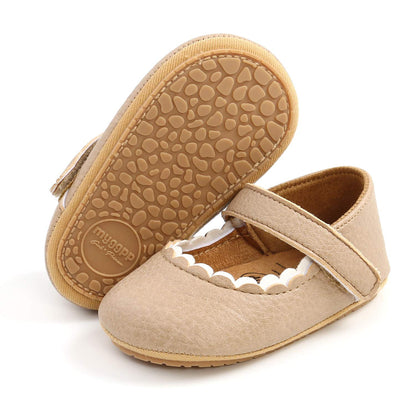 Meckior Infant Baby Girls Soft Sole Bowknot Princess Wedding Dress Mary Jane Flats Prewalker Newborn Light Baby Sneaker Shoes
