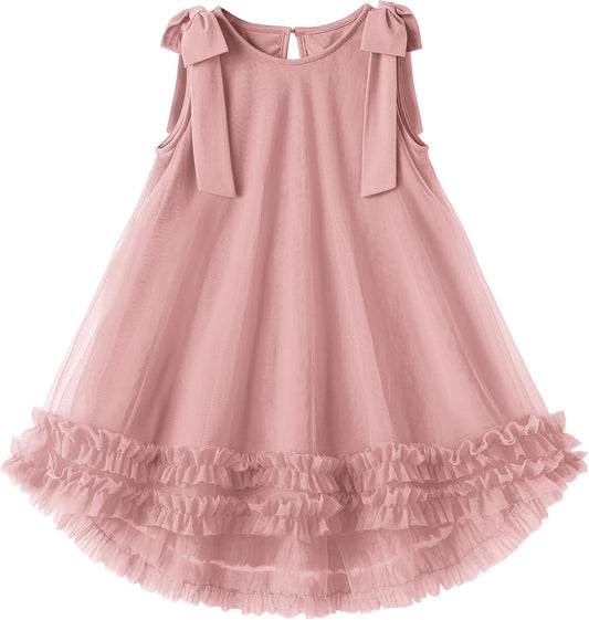 Arshiner Toddler Girl Tulle Dress Baby Girl Tutu Birthday Party Princess Dresses Tiered High Low Summer Sundress for 2-8Y