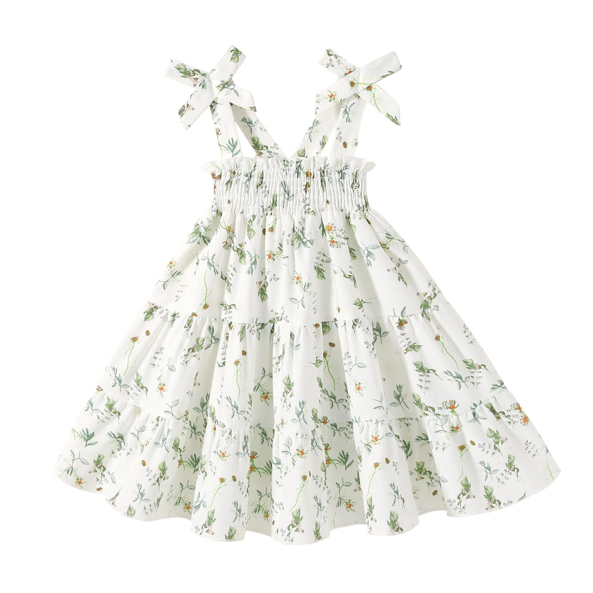 HAPPYMA Toddler Girl Summer Dress Floral Sleeveless Baby Outfits