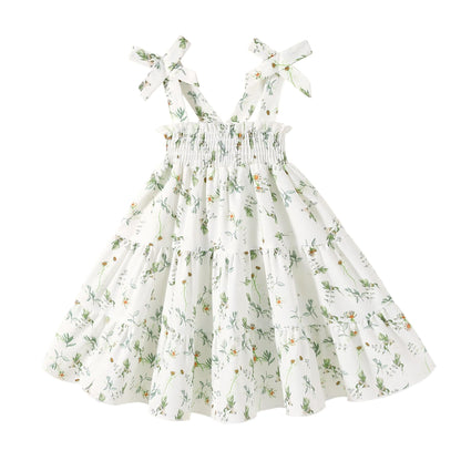 HAPPYMA Toddler Girl Summer Dress Floral Sleeveless Baby Outfits