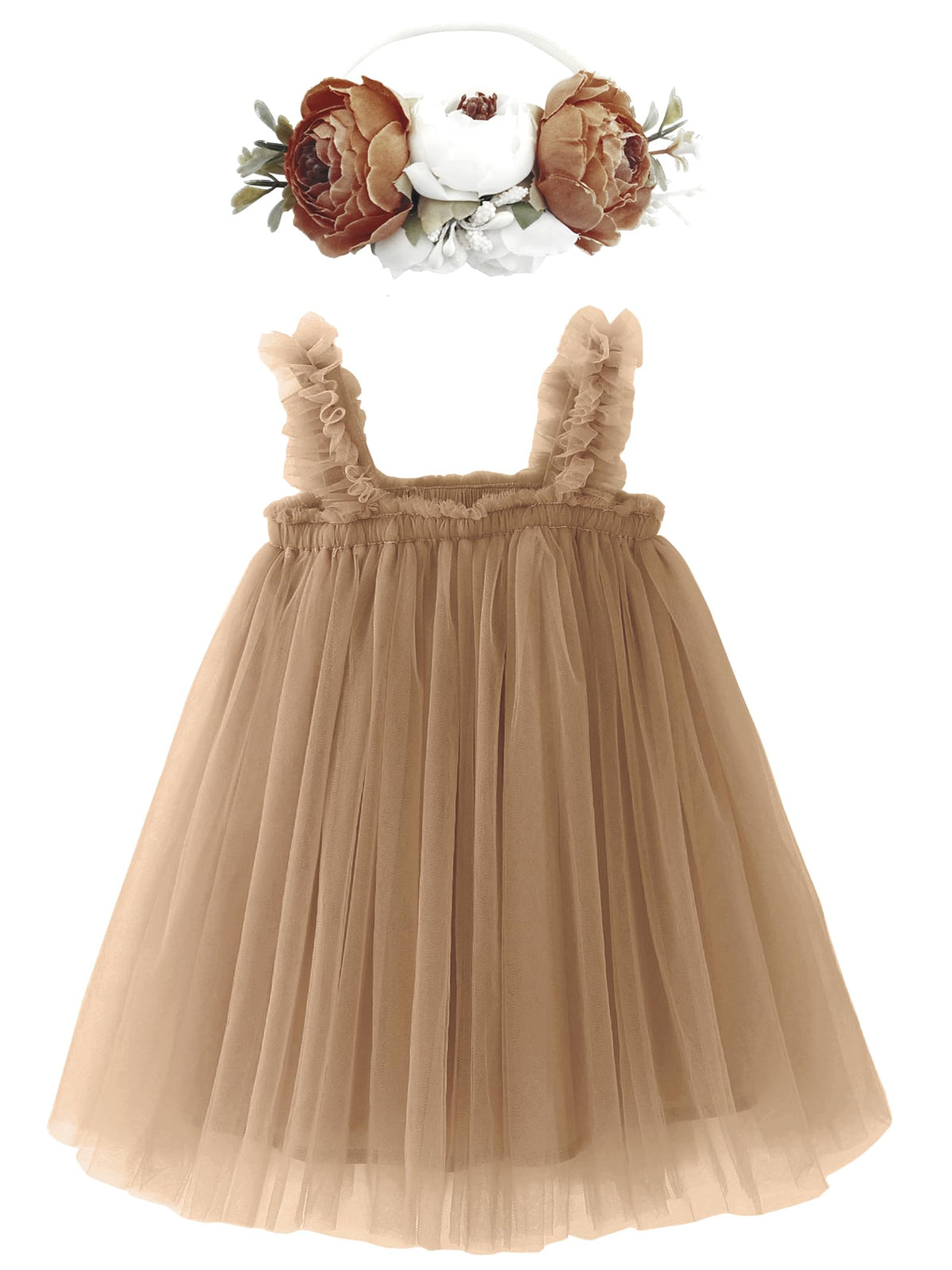 BGFKS Layered Tulle Tutu Dress for Toddler Girls,Baby Girl Rainbow Tutu Princess Skirt Set with Flower Headband.