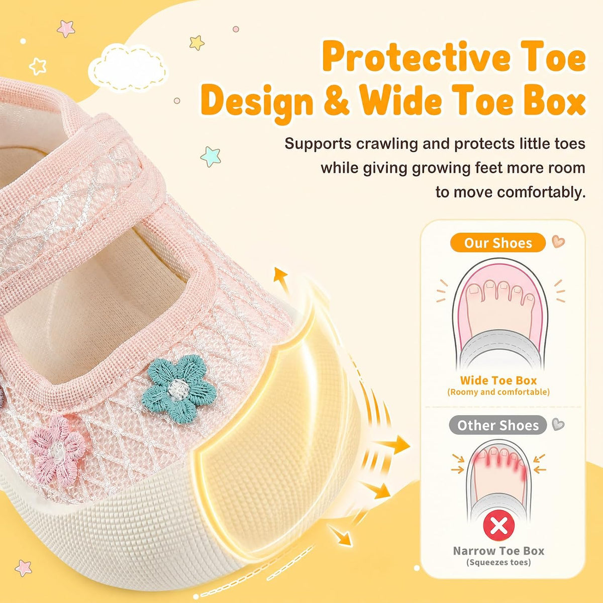 GEMYSE Baby Girls Shoes Non-Slip Infant First Walker Sneakers