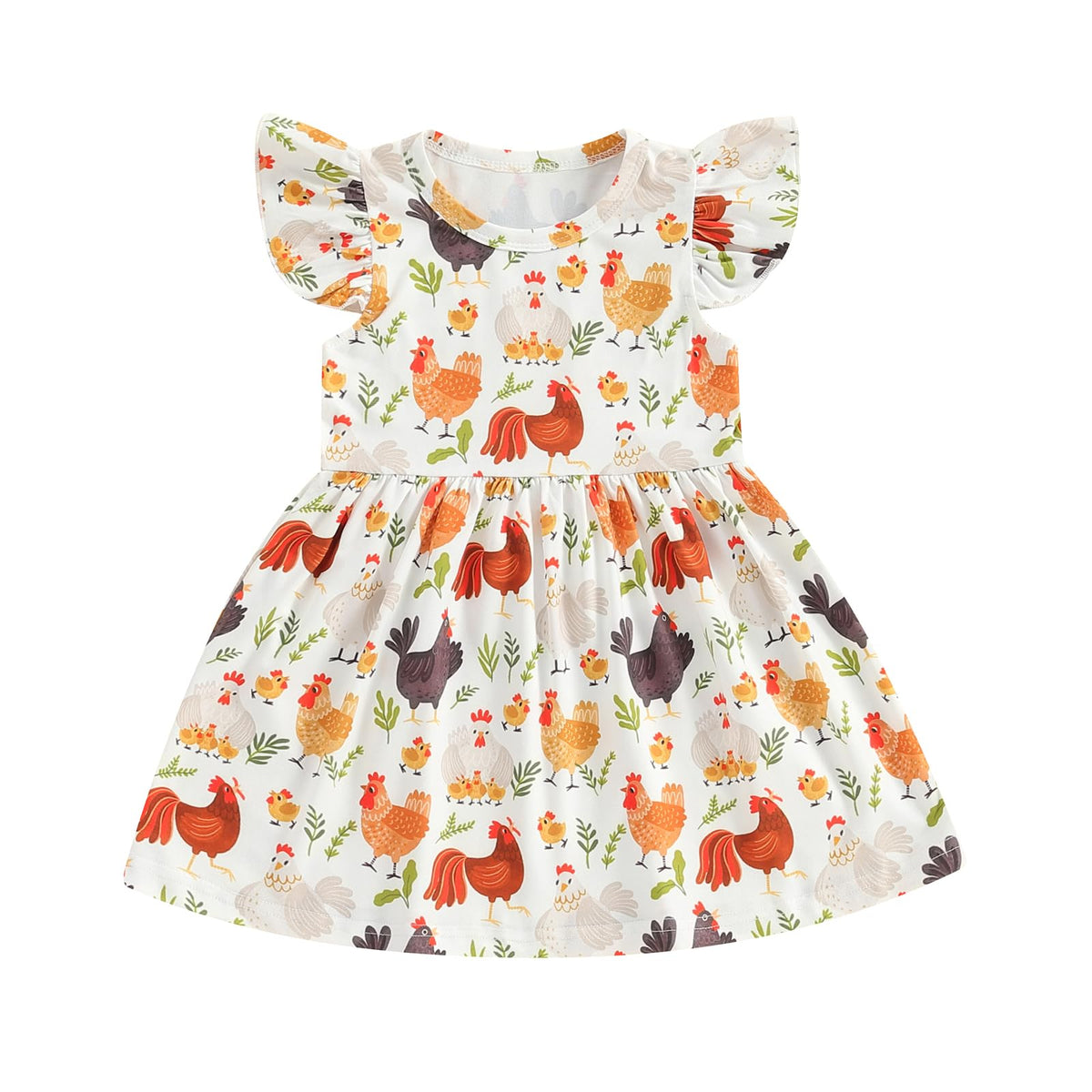 Toddler Baby Girls' Dresses Kid Little Girls Summer Outfit Casual Cartoon Round Neck A-Line Beach Dresses