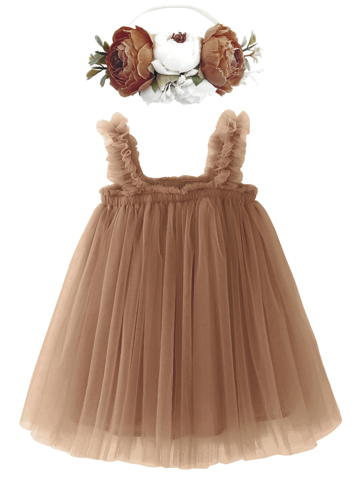 BGFKS Layered Tulle Tutu Dress for Toddler Girls,Baby Girl Rainbow Tutu Princess Skirt Set with Flower Headband.