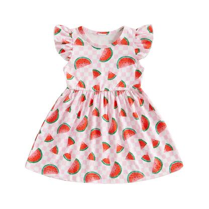 Toddler Baby Girls' Dresses Kid Little Girls Summer Outfit Casual Cartoon Round Neck A-Line Beach Dresses