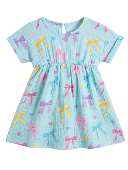 Toddler Girl Dress 100% Muslin Summer Clothes Outfit for Baby Girls 2t/3t