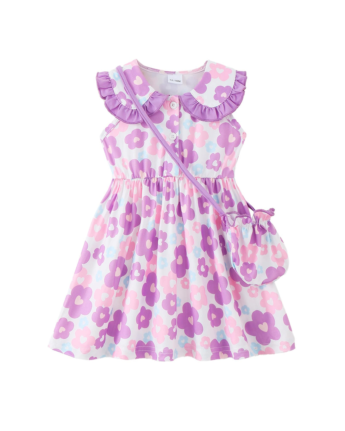 Saeaby Baby Girl Dress Summer Dresses Toddler Girl Clothes Polo Collar Ruffle Sundress Sleeveless Outfit for Girls
