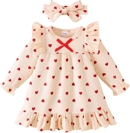 Renotemy Infant Baby Girl Clothes Toddler Ruffle Dresses Outfit Sets 3M-3T