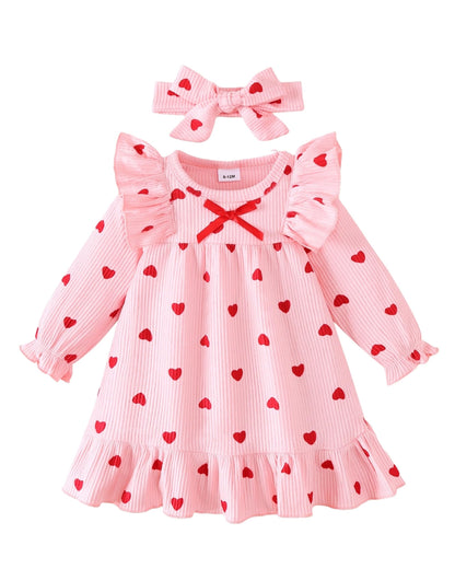 Renotemy Infant Baby Girl Clothes Toddler Ruffle Dresses Outfit Sets 3M-3T