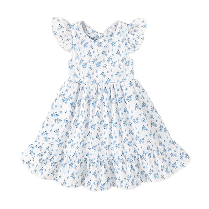 HAPPYMA Toddler Baby Girl Summer Dress Outfits Backless Bow Sundress