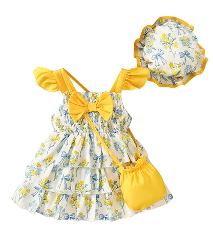 Willow Dance Newborn Infant Baby Girl Dresses Summer Outfits Casual Flower Sundress Toddler Clothes with Hat and Bag