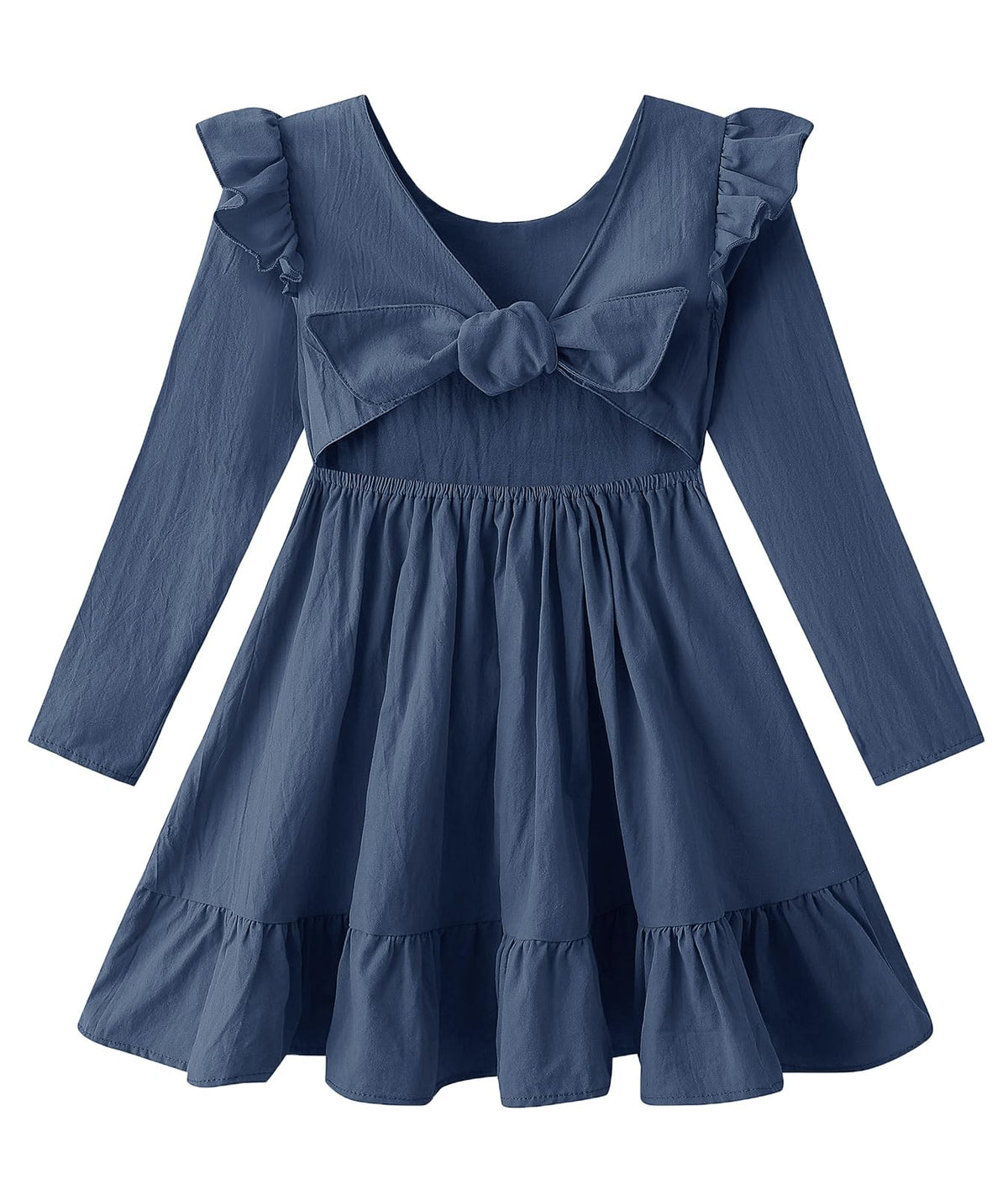 Toddler Girls Swing Backless Ruffle Hem Dress