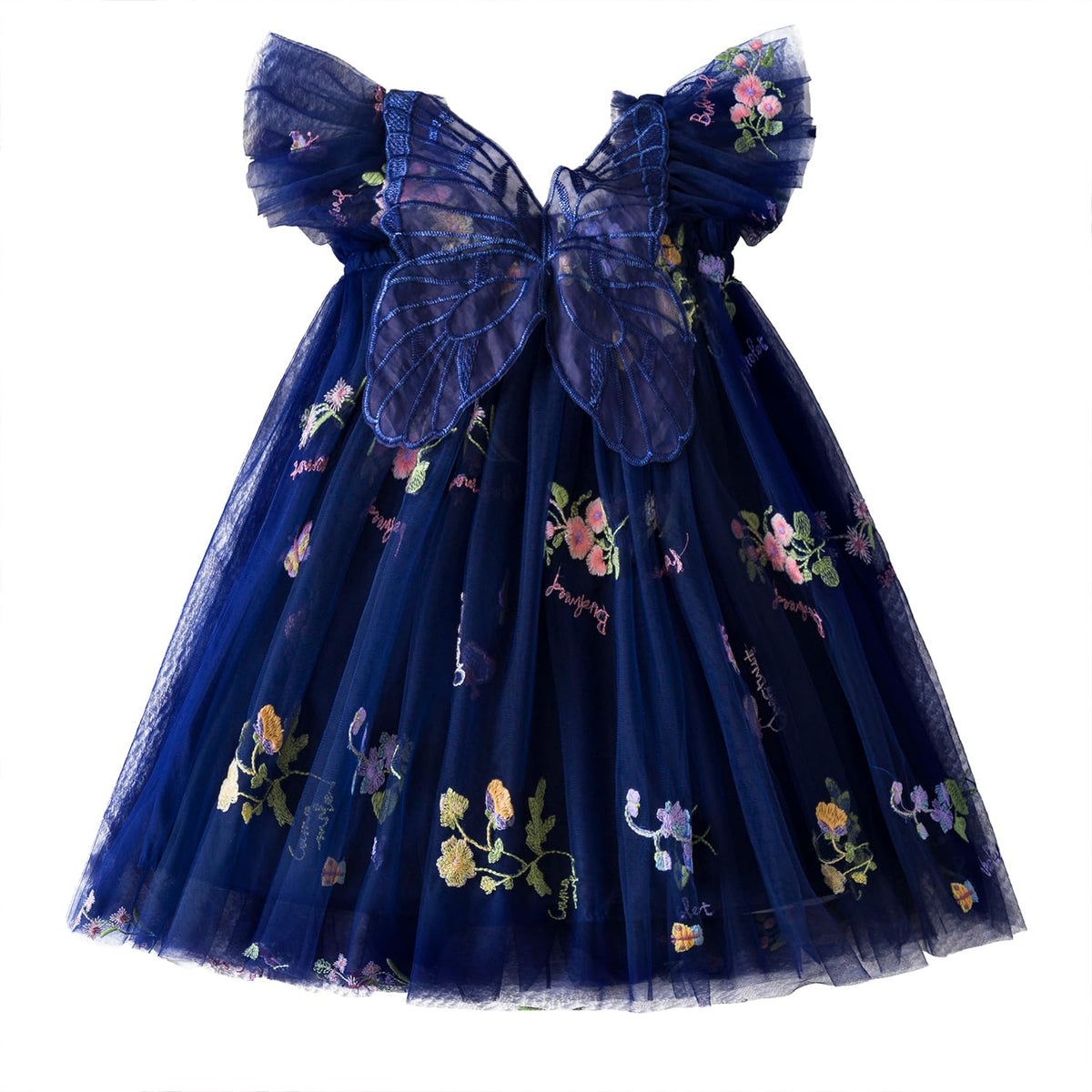 NNJXD Baby Girl Tulle Dress Casual Flower Embroidery Toddler Dresses