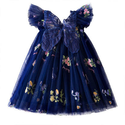 NNJXD Baby Girl Tulle Dress Casual Flower Embroidery Toddler Dresses