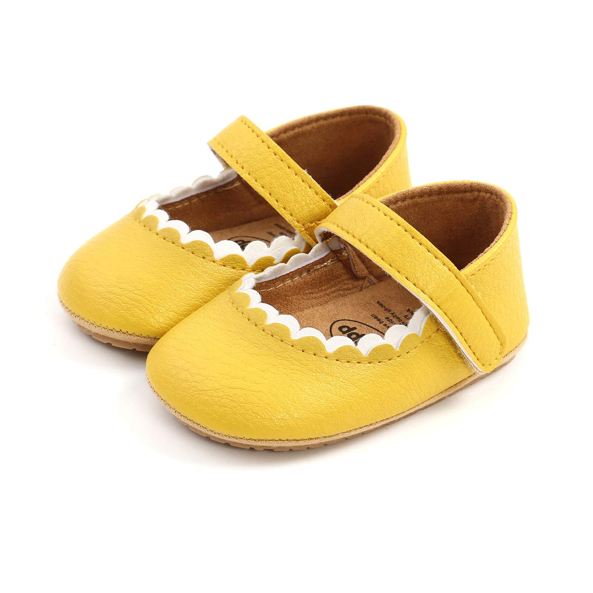 Baby Girls Mary Jane Flats Shoes with Non-Slip Soft Sole Toddler First Walkers Newborn Princess Dress Shoes