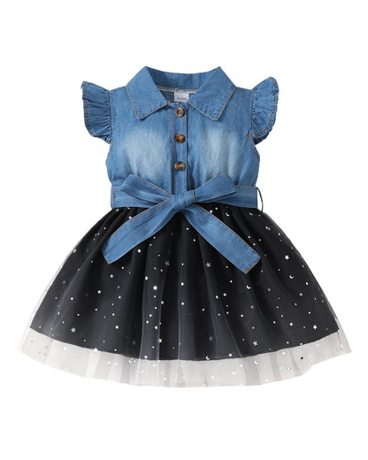 sweetabby Toddler Girl Clothes Denim Dresses Baby Summer Sundress Outfit