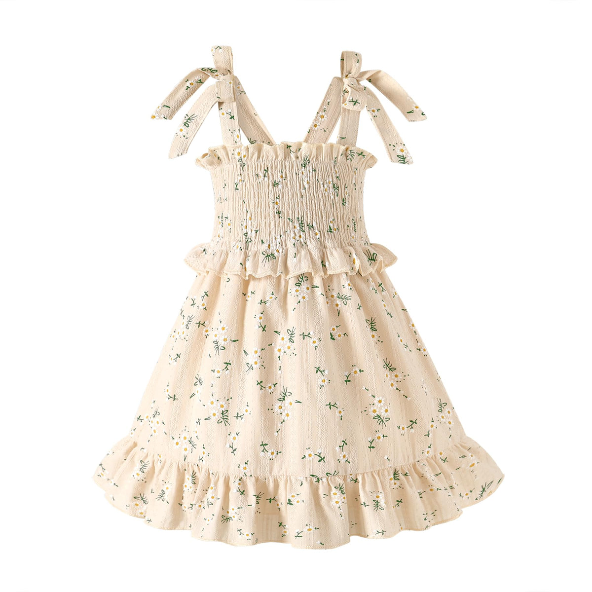 HAPPYMA Toddler Dress Baby Girl Sleeveless Ruffle Summer Clothes