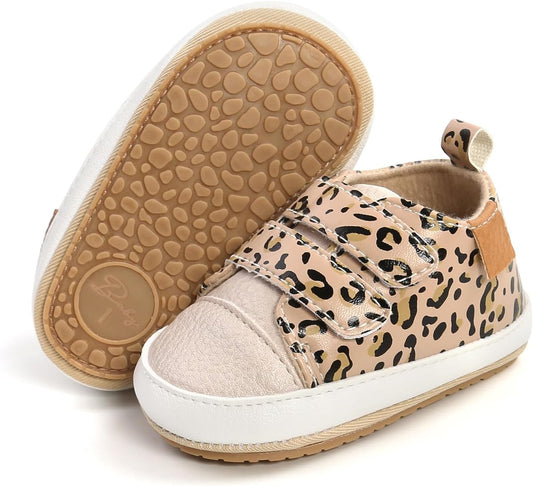 SOFMUO Baby Boys Girls High Top Ankle PU Leather Sneakers Soft Rubber Sole Infant Moccasins Newborn Oxford Loafers Anti-Slip Toddler Wedding Uniform Dress Shoes